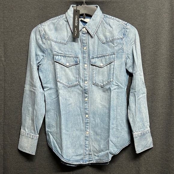 NWT -  Rag & Bone Women's Wyatt Shirt in Vintage Blue - Size XS - Picture 5 of 13